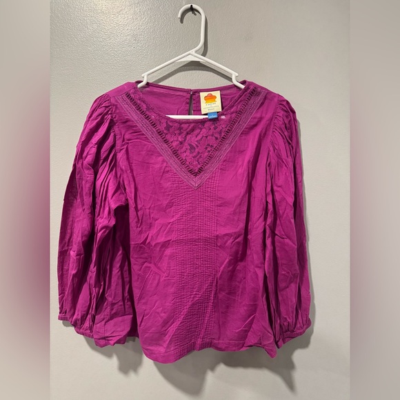 FARM Rio Tops - Farm Rio x Anthropologie Kelsie Peasant Blouse Size Small